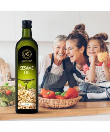 Sesame Oil 750ml - Cold Pressed Pure & Natural | High-Quality Health Cooking Oil - Sesamum Indicum - Buy Online on GoSupps.com
