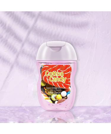 Vital Luxury Mini Hand Sanitizer Gel - Cotton Candy Scented, 1 FL OZ, 5 PC - Portable Anti-Bacterial Hand Gel with Travel Size Bottle - Moisturizing & Fast Dry - Buy Online on GoSupps.com