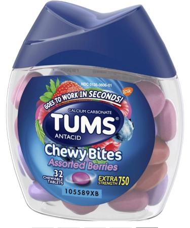 32 Count TUMS Chewy Tablets Assorted Berries Extra Strength - Fast-Acting Chewable Antacid - Buy Online on GoSupps.com
