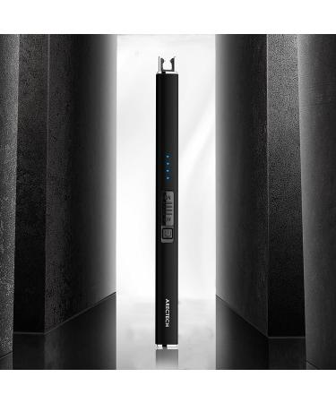 ARECTECH Rechargeable Electric Lighter - Plasma Arc Candle Lighter for Camping & Kitchen - USB Rechargeable - Black - Buy Online on GoSupps.com