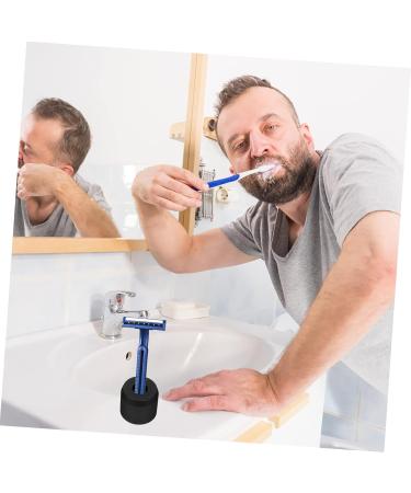 Minkissy Metal Razor Holder & Toothbrush Stand - Practical Mini Shaver Base for Bathroom - 1 Piece 3.8x3.3cm Black - International Shipping Available - Buy Online on GoSupps.com