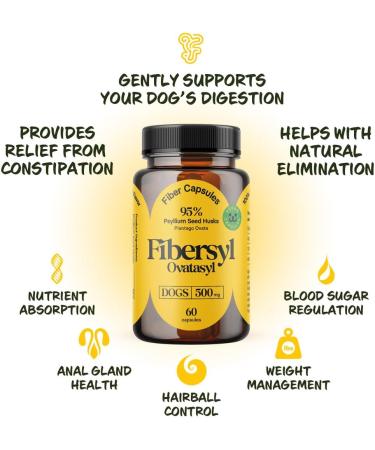 Medsmehappy FiberSyl Ovatasyl Prebiotics for Dogs Digestive Health - 60 Capsules - Buy Online on GoSupps.com