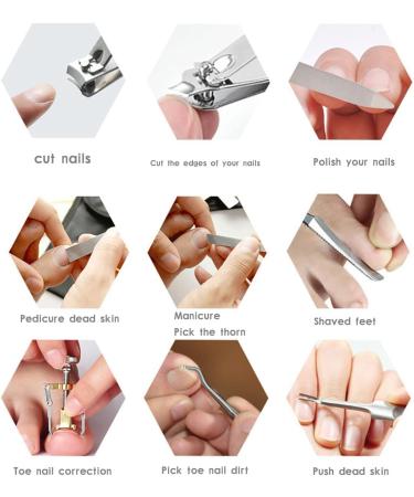 Ingrown Toenail Corrector & Thick Nail Clipper Set - Stainless Steel Heavy-Duty Tools for Podiatrist Treatment - Long Handle Pedicure Kit (10pcs) - Buy Online on GoSupps.com