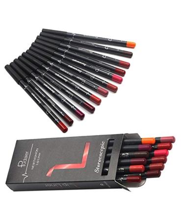 TEEROVA 12 Colors Lip Liner Pencil Matte Mist Waterproof Long Lasting Lipstick Lip Liner Set - Buy Online on GoSupps.com