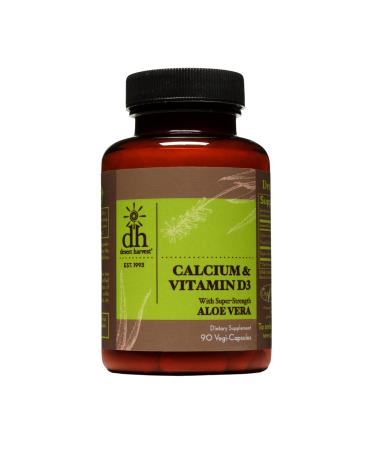 Desert Harvest Calcium Carbonate 250 mg + Vitamin D3 100 IU Supplement with Aloe Vera for Absorption 90 Capsules