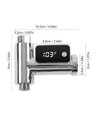 Shower Thermometer G1/2 5-85 C LED Display, Easy Installation - 0.5 C Accuracy, Silver - Buy Online on GoSupps.com