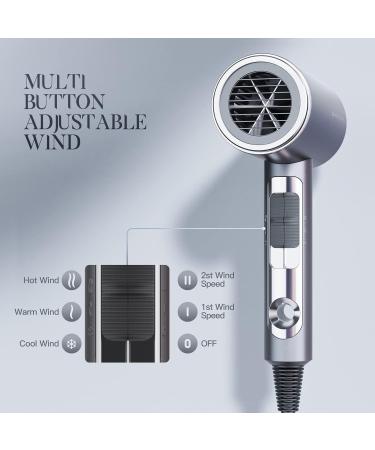 Bestauty Professional Ionic Hair Dryer 2000W with Diffuser | 3 Heat Settings | Lightweight for Home, Salon & Travel - Silver - Buy Online on GoSupps.com