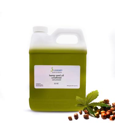 Hemp Seed Oil Cold Pressed Unrefined | 100% Natural Available in Bulk | Carrier for Essential Oils  Face  Skin  Hair Moisturizer  Soap Making | 32 oz 32 Fl Oz (Pack of 1) - Buy Online on GoSupps.com