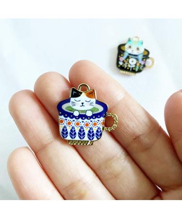 Cute Cartoon Cup Cat Needle Minders - 2 Pieces Magnetized Cross Stitch Embroidery Holders - Buy Online on GoSupps.com