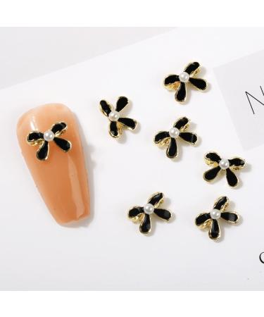 FEIlei 10Pcs 3D Bow Nail Charms Pearl Bowknot Nail Art Decorations Metal Nail Studs - Buy Online on GoSupps.com