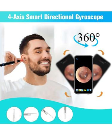 1080P HD Wireless Ear Wax Removal Camera Kit - Waterproof Otoscope Ear Cleaner with Light, 3.5mm Ear Endoscope for Smartphones & Tablets - Black - Buy Online on GoSupps.com