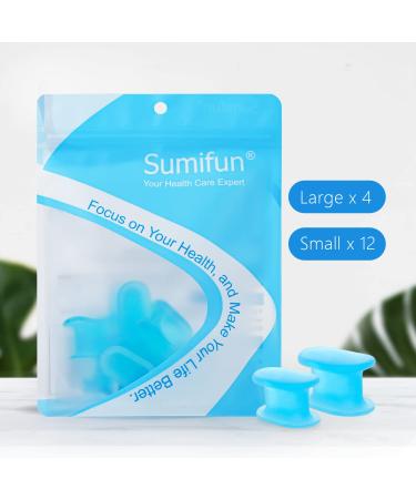 Sumifun 16 Pack Gel Toe Separator Bunion Corrector for Overlapping Toes - Small & Large Blue Sizes Included - Buy Online on GoSupps.com