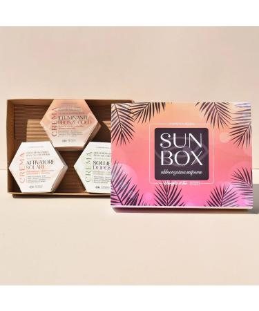 Senso Naturale Sun Box Set Complete Sun & After-Sun Body Kit Vegan & Natural Solar Activating Cream for Perfect Tan After Sun Relief for Soothing Illuminating Oil for Radiance 85g Each