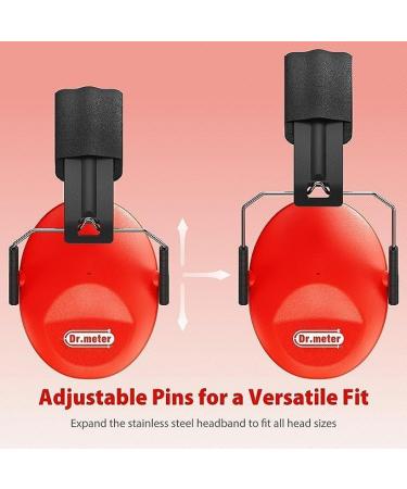 Dr.meter Children Ear Defenders | SNR 27dB Protective Earmuffs | Noise Blocking Ear muffs for Kids | Adjustable Headband | Black+Red - Buy Online on GoSupps.com