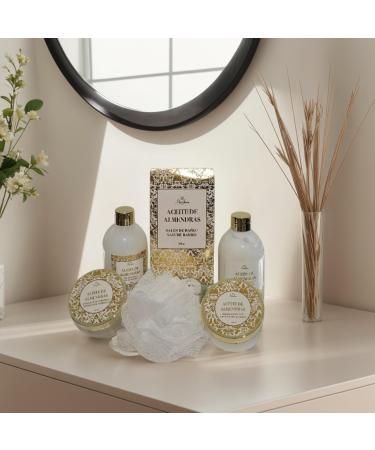 Luxury Almond Scent Spa Gift Basket for Women - Shower Gel Body Lotion Bath Salts & More - Buy Online on GoSupps.com
