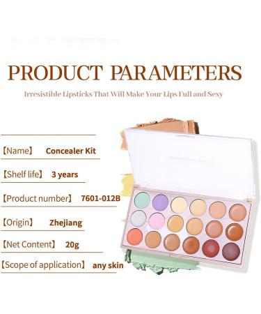  Hobngmuc Concealer contour palette color corrector palette | 18-color brightening face cream - Waterproof beauty palette to conceal makeup for complexion - Buy Online on GoSupps.com