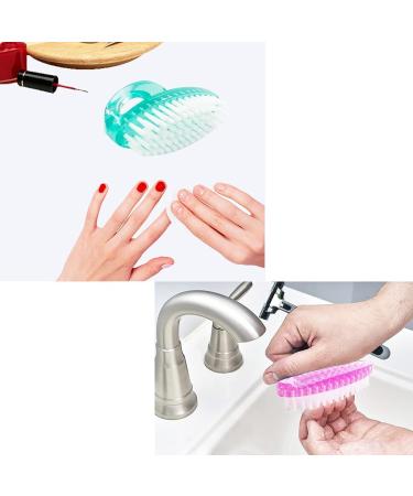 AMERWASH PLUS Nail Brush with Handle - Stiff Bristles for Fingernail Cleaning - 6 Pack Pink & Green Brushes - Buy Online on GoSupps.com