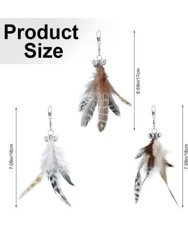 MWOOT 6pcs Cat Feather Toys with Bells Feather Toys Spinning Attachment for Indoor Cats and Kitten Catcher Replacement Feather Refills with Bells Feather Cat Toys for Playing Catcher and Exercising - Buy Online on GoSupps.com