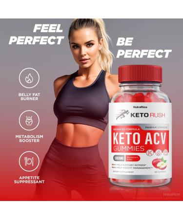 Keto Rush Keto ACV Gummies - Maximum Strength Weight Loss Support Supplement | 60 Count Gummy Vitamins for Keto Diet | KetoRush Gomitas Reviews - Buy Online on GoSupps.com