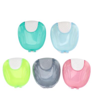 5pcs Orthodontic Retainer Box Case Adult Travel Portable Denture Mouth Guard Storage Box Mouth Guard Case for Home Office