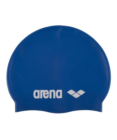 Arena Classic Silicone Junior Unisex Swimming Cap Swimming Cap for Boys and Girls Swimming Cap With Reinforced Edge Soft and Resistant Swimming Cap Unity size Skyblue-White (77)