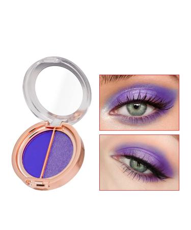 Timipoo Double color eye shadow  high pigment eye makeup palette  matte shimmer metal eye shadow powder  waterproof and durable color eye shadow (09Sapphire blue)