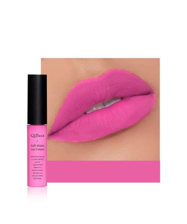 Anifer Anifer Velvet Matte Liquid Lipstick Makeup Long-Lasting and Waterproof Wear Non-Stick Cup Lip Gloss (Bright Pink 605)