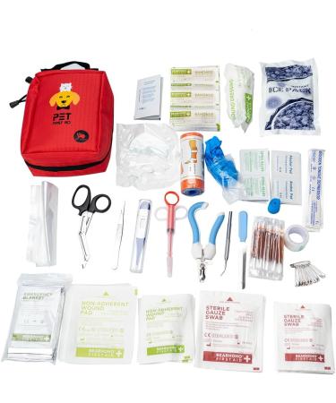 CSSTER Pet First Aid Set - 160 PCS Waterproof Kit for Dogs Cats & Rabbits | Home Care & Emergency Rescue - Buy Online on GoSupps.com