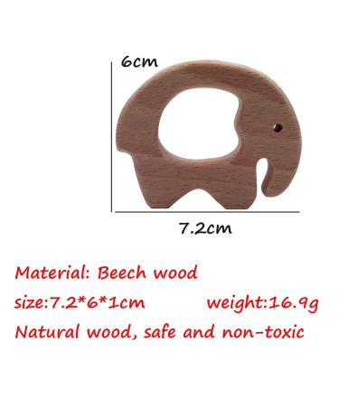 2pcs Handmade Cartoon Elephant Wood Pendant Decorations - Natural Beech Wooden DIY Necklace Charms - Buy Online on GoSupps.com