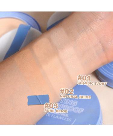Gagk Pressed Powder Oil Control Face Pressed Powder Gagk Matte Perfection Pressed Powder Dry and Wet Set Makeup and Natural Concealer Long Lasting Waterproof Powder Delicate Silky (3pcs) - Buy Online on GoSupps.com