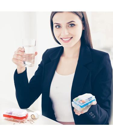 SZREDU Travel Foldable 8 Compartment Pill Organizer - Red Weekly Pill Box for Vitamins & Supplements - Buy Online on GoSupps.com