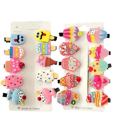 20 pieces of hair chips hair clip small set ice cream hairpin mini hair clips clips hair accessories for girls women birthday present Christmas children's day gift party.