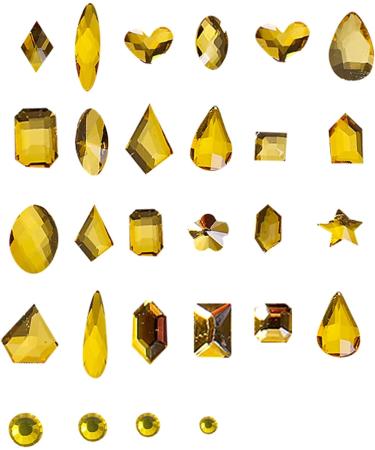 Lemon Yellow Nail Art Rhinestones Set - 3320 Pcs Crystal Gems & Round Beads for DIY Nail Crafts | Includes Tweezers Pen - 24 Types of 320 Diamonds + 3000 Flat Back Gemstones - Buy Online on GoSupps.com
