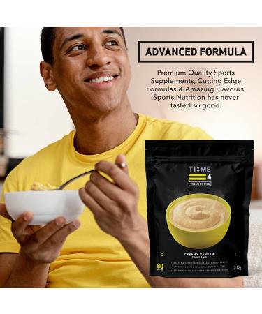 Time 4 Cream of Rice 2kg - Gluten-Free Carbohydrate Source with Vitamins, Minerals & Digestive Enzymes - Vegan Friendly Porridge Alternative (Creamy Vanilla) - 80 Servings - Buy Online on GoSupps.com