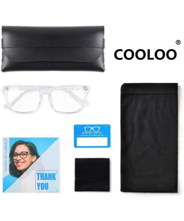 COOLOO Blue Light Blocking Glasses Gaming Computer Glasses Anti Glare Headache Eyes Strain Glasses with Blue Light Filter Super Light Weight Fashion 02-transparent - Buy Online on GoSupps.com