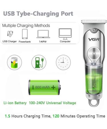 Electric Hairdresser Cordless T-Blade Trimmer Kit - Family Grooming (Silver) | Best International Shipping - Buy Online on GoSupps.com