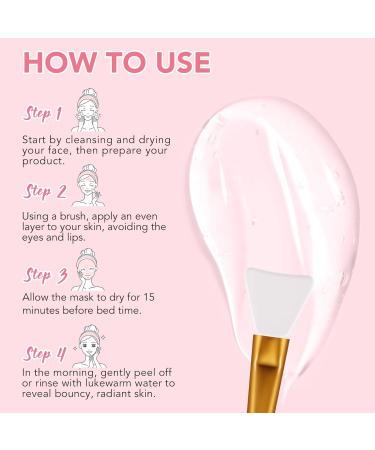  Bieyoc Collagen Night Wrapping Mask Overnight Face Mask Peel Off Collagen Mask - Deep Hydration Reduces Wrinkles & Improves Skin Elasticity Brush Included 75ml - Buy Online on GoSupps.com