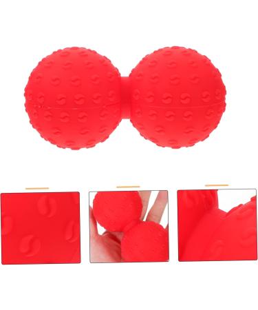 Garneck Yoga Massage Ball - Double Lacrosse Fascia Roller & Vibration Peanut Foot Massager (12x6.3cm Red) for Muscle Relief - Buy Online on GoSupps.com