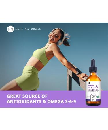 Kate Naturals Organic Black Seed Oil (2oz, Virgin, Cold Pressed, Non-GMO) Liquid Nigella Sativa for Immune Support & Digestion. Pure Blackseed Cumin Oil for Hair and Skin 2 Fl Oz (Pack of 1) - Buy Online on GoSupps.com