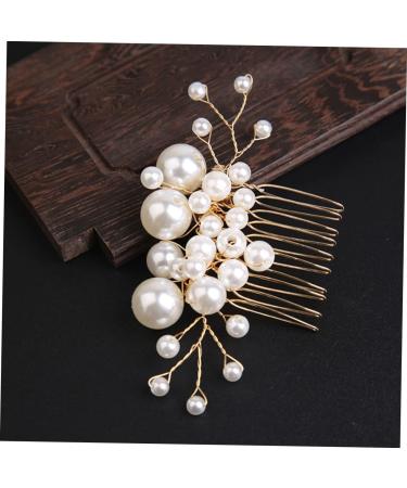 Beaupretty Accessories pearl comb hair bling pearl hair clips bridal headpieces for wedding bridal hair pearls headpiece wedding hair jewelry gold hair comb crown alloy accessories Comb - Buy Online on GoSupps.com