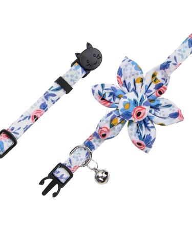 Pet Cat Safety Collar Breakaway Cat Collar with Bells Adjustable Cat Collars with Sunflower Cute and Soft Cat Collars Cat Collar Accessories for Cat and Small Animals Pets Blueflower - Buy Online on GoSupps.com