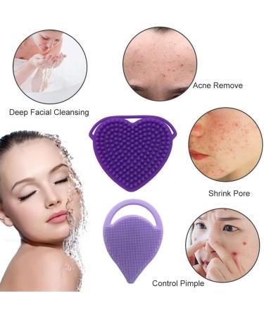 2 Pack Silicone Facial Cleansing Brush - Deep Scrubbing & Blackhead Removal Scrubber for Pore Cleansing - Buy Online on GoSupps.com