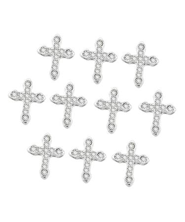 WOKOTO 20pcs Luxury Cross Nail Charms - 3D Crystal Rhinestones for Nail Art | Clear Diamond Cross Nail Jewels - Nail 3D Charms Kit - Buy Online on GoSupps.com