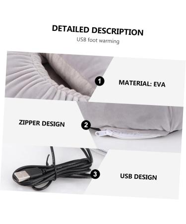 Safigle USB Foot Warmer - Portable Electric Slipper & Heating Pillow for Winter - Lightweight Gray 32x28cm - Buy Online on GoSupps.com