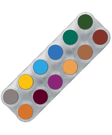 Grima's professional make -up pallet Water Make -up B 12x2.5ml high -quality face painting/carnival make -up on water -based 12 pieces - Palette B - Buy Online on GoSupps.com