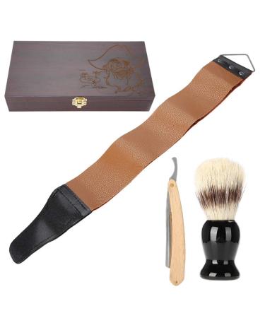 Premium Shaving Head Razor Set - Manual Razor Beard Brush & Wooden Gift Box | Perfect Gift for Men - Buy Online on GoSupps.com