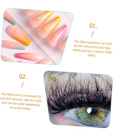 minkissy 1 Set Eyelash Manicure Set Natural False Lashes Pesta as Postizas Fluffy False Lashes Fake Nails Tips Faux Eyelashes Detachable Fake Nails Women False Eyelashes Miss Cross - Buy Online on GoSupps.com