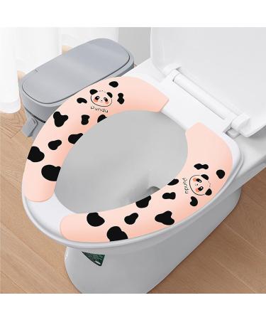 DOIITIEN 4pcs Panda Toilet Seat Cushion Bathroom Warmer Toilet Seat Cover Pads Washable and Reusable Cushion for Fall Winter Bathroom Toilet Christmas Party Gifts White Yellow Pink Blue - Buy Online on GoSupps.com