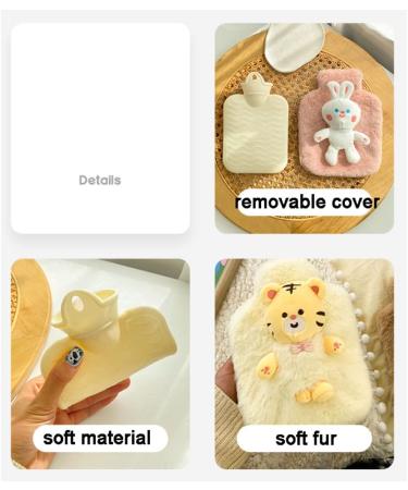 Maies 500ml Small Hot Water Bottle with Cute Plush Rabbit Cover - Pain Relief & Hot/Cold Therapy - Buy Online on GoSupps.com