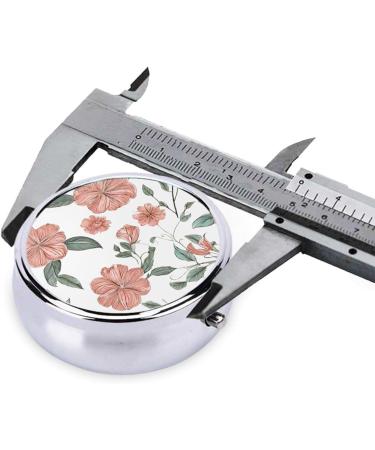 Hawaiian Flower Print Mini Round Pill Box - 3 Compartment Travel Organizer for Medicine & Pills - Portable Case for Home & Office Use - Buy Online on GoSupps.com